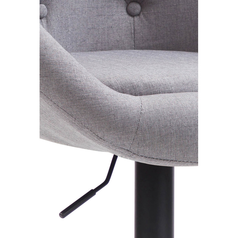 Tabouret de bar London V2, tissu, noir/gris