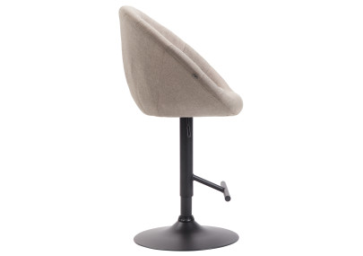 Tabouret de bar London V2, tissu, noir/taupe