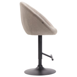 Tabouret de bar London V2, tissu, noir/taupe