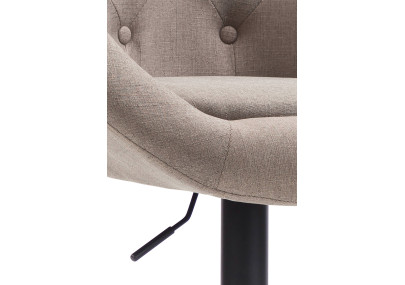 Tabouret de bar London V2, tissu, noir/taupe