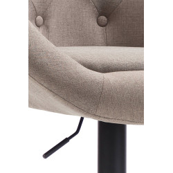 Tabouret de bar London V2, tissu, noir/taupe
