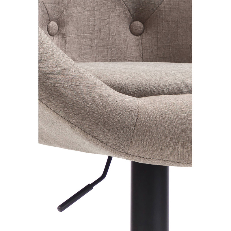 Tabouret de bar London V2, tissu, noir/taupe