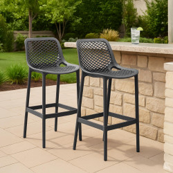 Ensemble de 2 tabourets de bar Air gris foncé