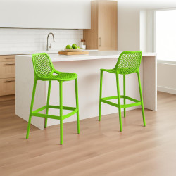 Ensemble de 2 tabourets de bar Air vert