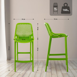 Lot de 2 tabourets de bar Air, verts