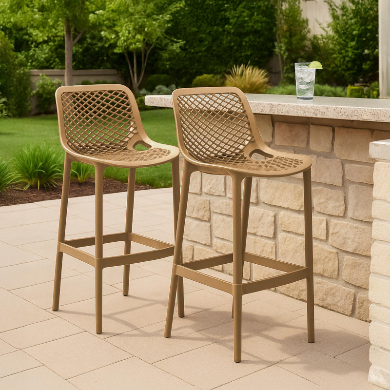 Ensemble de 2 tabourets de bar Air boue