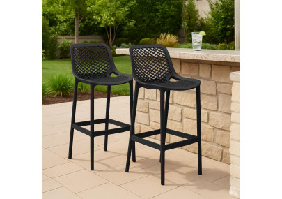 Lot de 2 tabourets de bar Air, noirs
