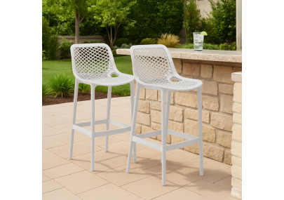 Lot de 2 tabourets de bar Air blancs