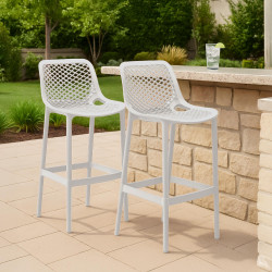 Ensemble de 2 tabourets de bar Air blanc