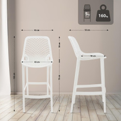 Set di 2 sgabelli da bar Air bianchi