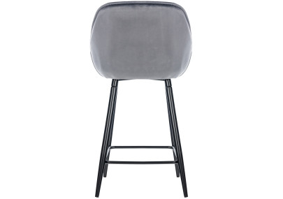 Banqueta de bar Gibson em veludo cinza escuro