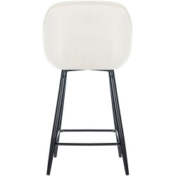 Tabouret de bar en velours Gibson crème