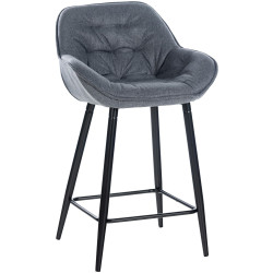 Tabouret de bar en tissu Gibson gris