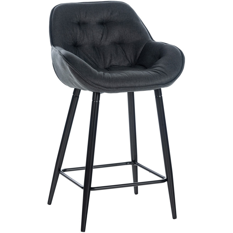 Tabouret de bar en tissu Gibson gris foncé