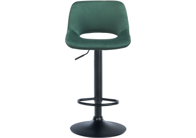 Lot de 2 tabourets de bar en velours Camden, noir et vert