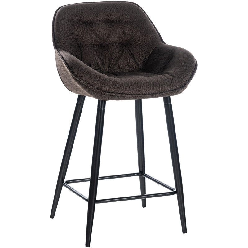 Tabouret de bar en tissu Gibson brun