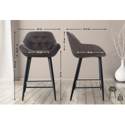 Tabouret de bar en tissu Gibson brun