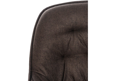 Taburete de bar Gibson, tapizado en tela marrón