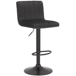 Tabouret de bar en velours Jamie noir