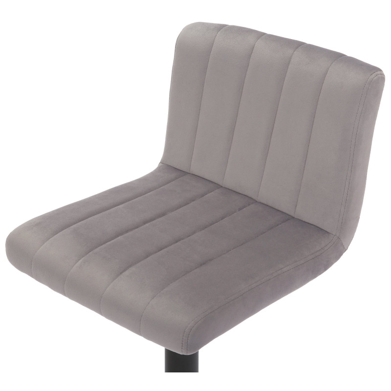 Tabouret de bar en velours Jamie gris
