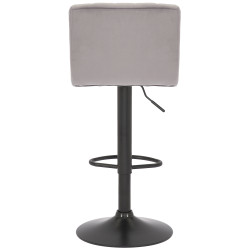 Tabouret de bar en velours Jamie gris