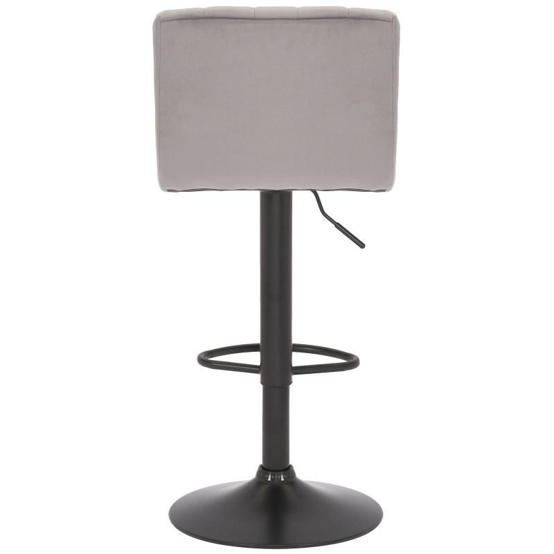 Tabouret de bar en velours Jamie gris