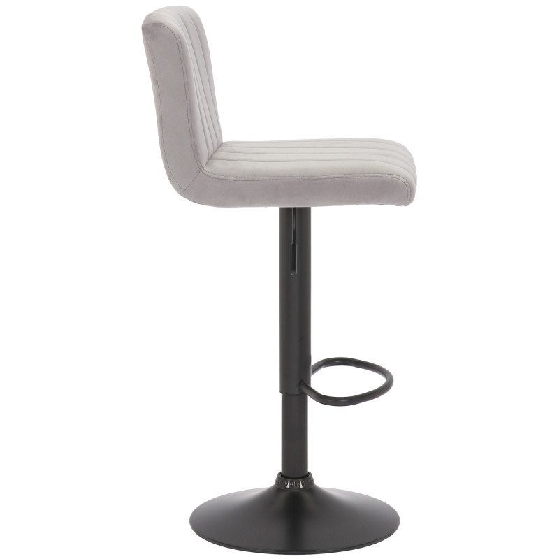Tabouret de bar en velours Jamie gris