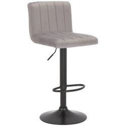 Tabouret de bar en velours Jamie gris