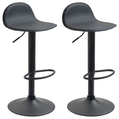 Lot de 2 tabourets de bar Lana V2, noirs noir