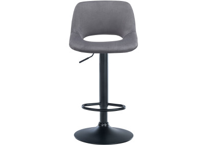 Lot de 2 tabourets de bar en velours Camden noir et gris foncé