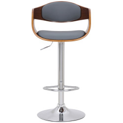 Ensemble de 2 tabourets de bar Kingston C en similicuir noyer/gris