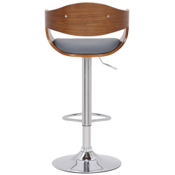 Ensemble de 2 tabourets de bar Kingston C en similicuir noyer/gris