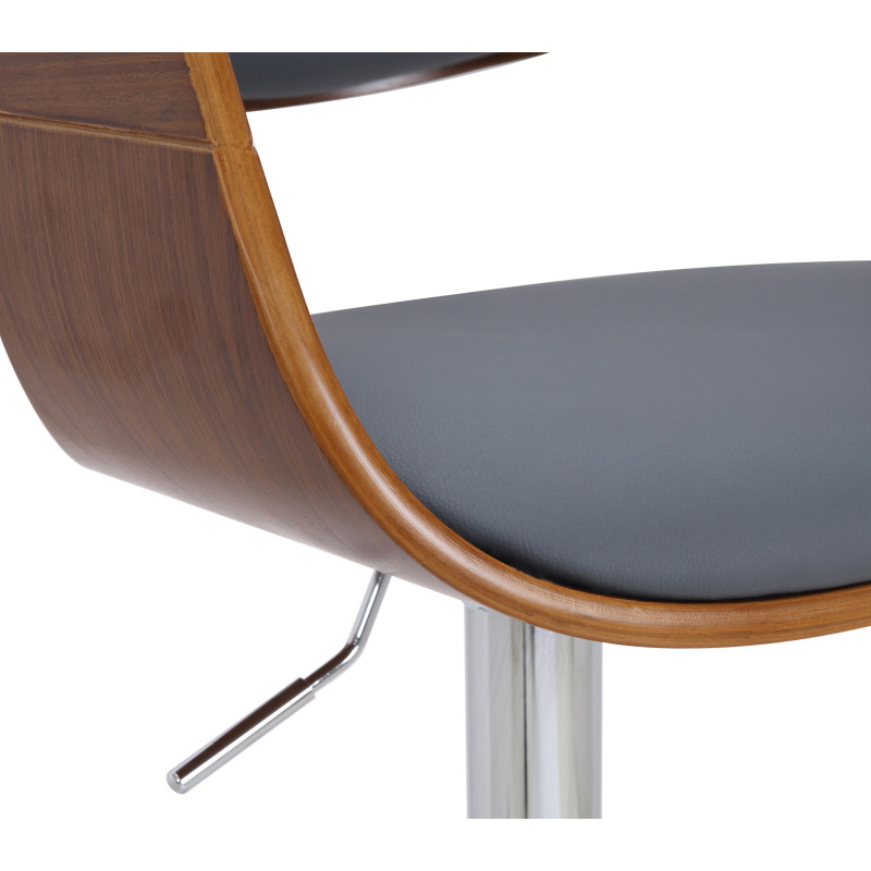 Ensemble de 2 tabourets de bar Kingston C en similicuir noyer/gris