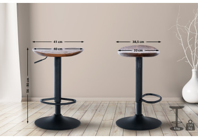 Tabouret de bar Skelde, noyer