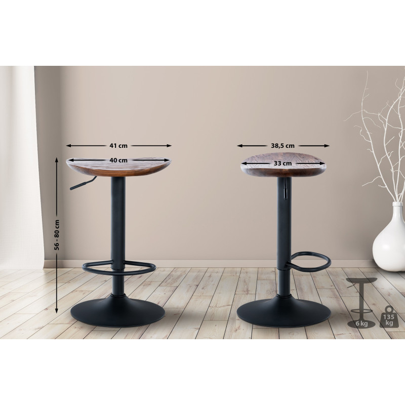 Tabouret de bar Skelde, noyer