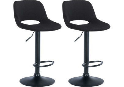 Lot de 2 tabourets de bar Camden en velours noir