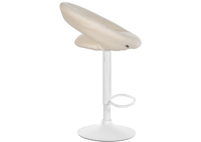 Conjunto de 2 banquetas de bar Olinda, em tecido branco/creme.