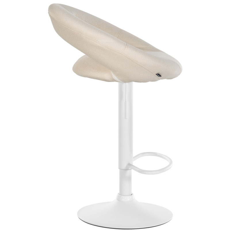 Ensemble de 2 tabourets de bar Olinda, tissu blanc crème