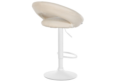 Ensemble de 2 tabourets de bar Olinda, tissu blanc/crème