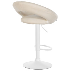 Ensemble de 2 tabourets de bar Olinda, tissu blanc crème