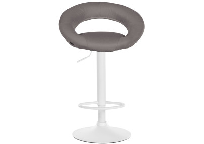 Ensemble de 2 tabourets de bar Olinda, tissu blanc/gris