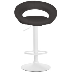 Ensemble de 2 tabourets de bar Olinda, tissu blanc/gris foncé