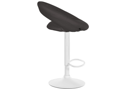 Ensemble de 2 tabourets de bar Olinda, tissu blanc/gris foncé