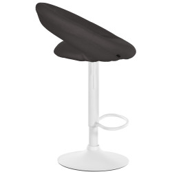 Conjunto de 2 banquetas de bar Olinda, tecido branco/cinza escuro