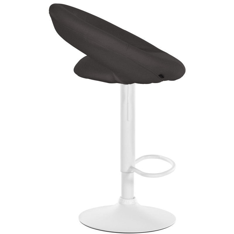 Ensemble de 2 tabourets de bar Olinda, tissu blanc gris foncé