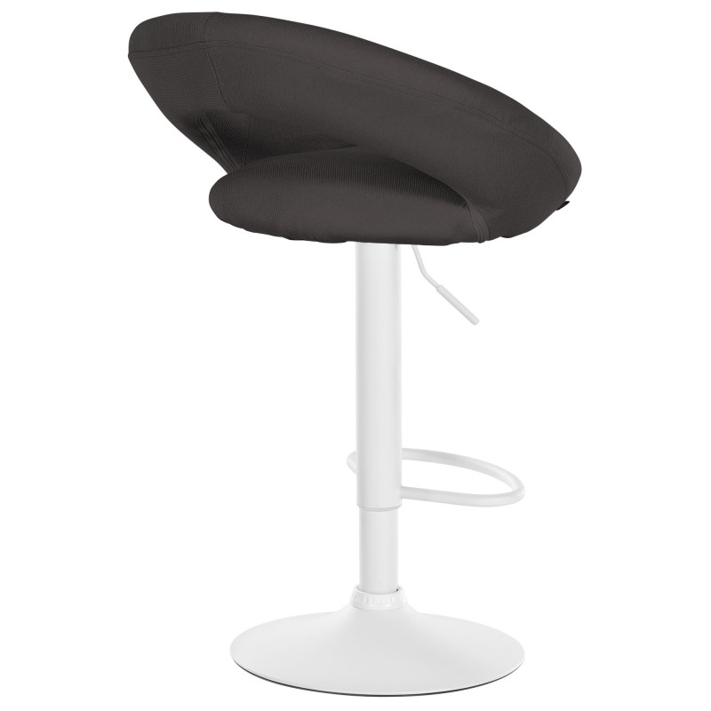 Ensemble de 2 tabourets de bar Olinda, tissu blanc gris foncé