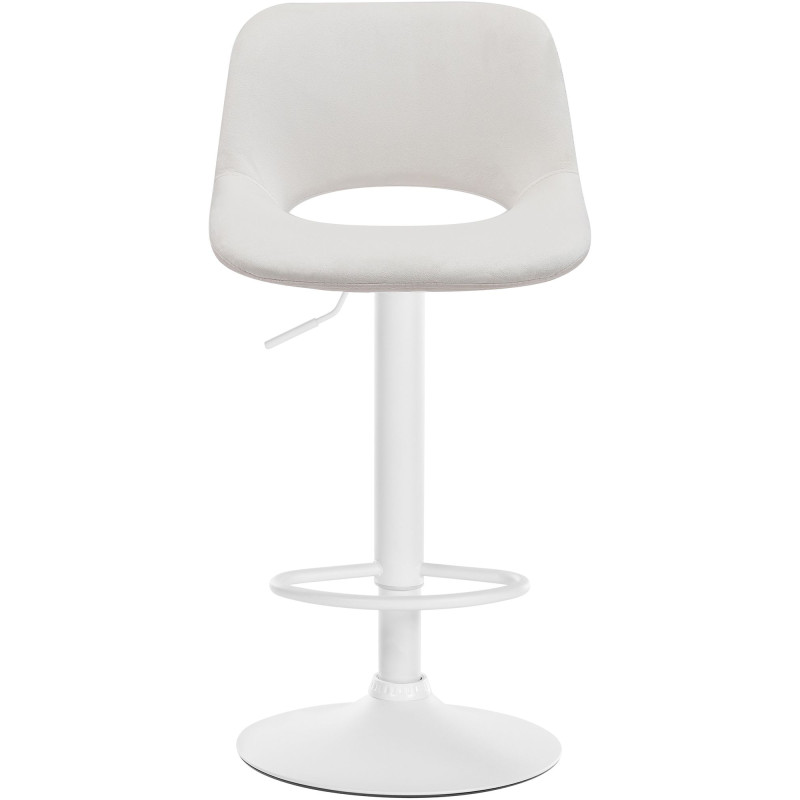 Ensemble de 2 tabourets de bar Camden en velours, blanc/crème