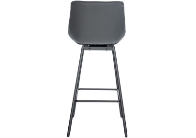 Taburete giratorio Weston, piel sintética, gris