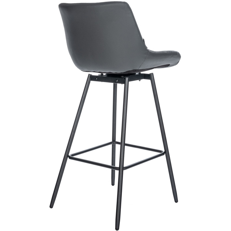 Tabouret de bar pivotant Weston, similicuir, gris