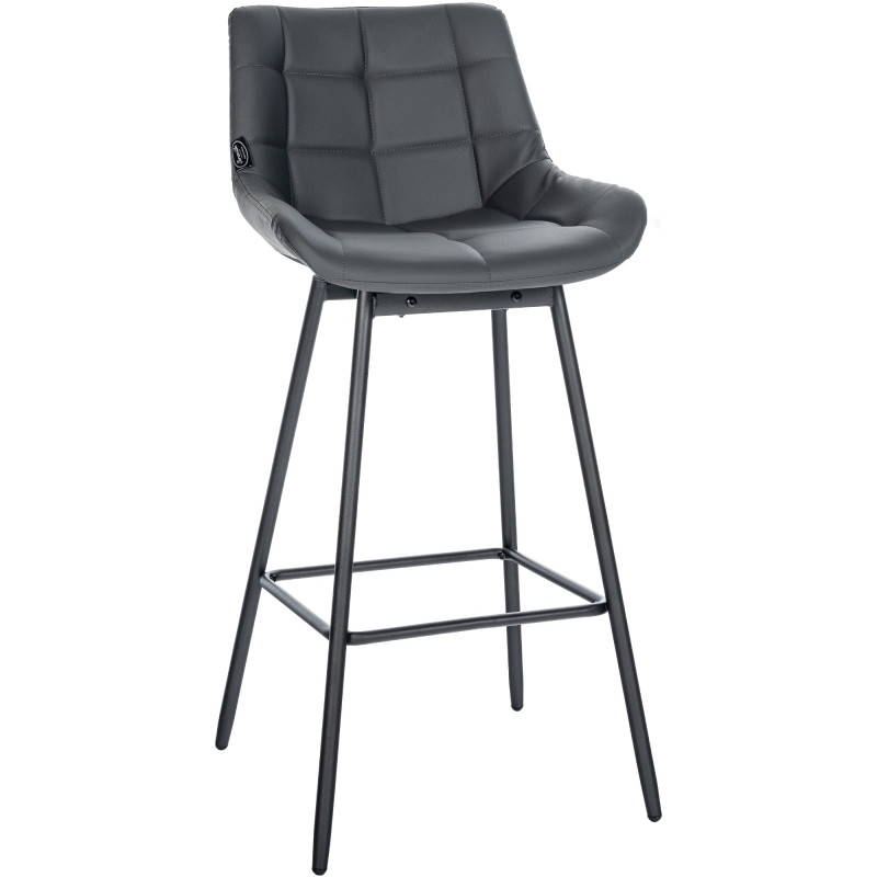 Tabouret de bar pivotant Weston, similicuir, gris